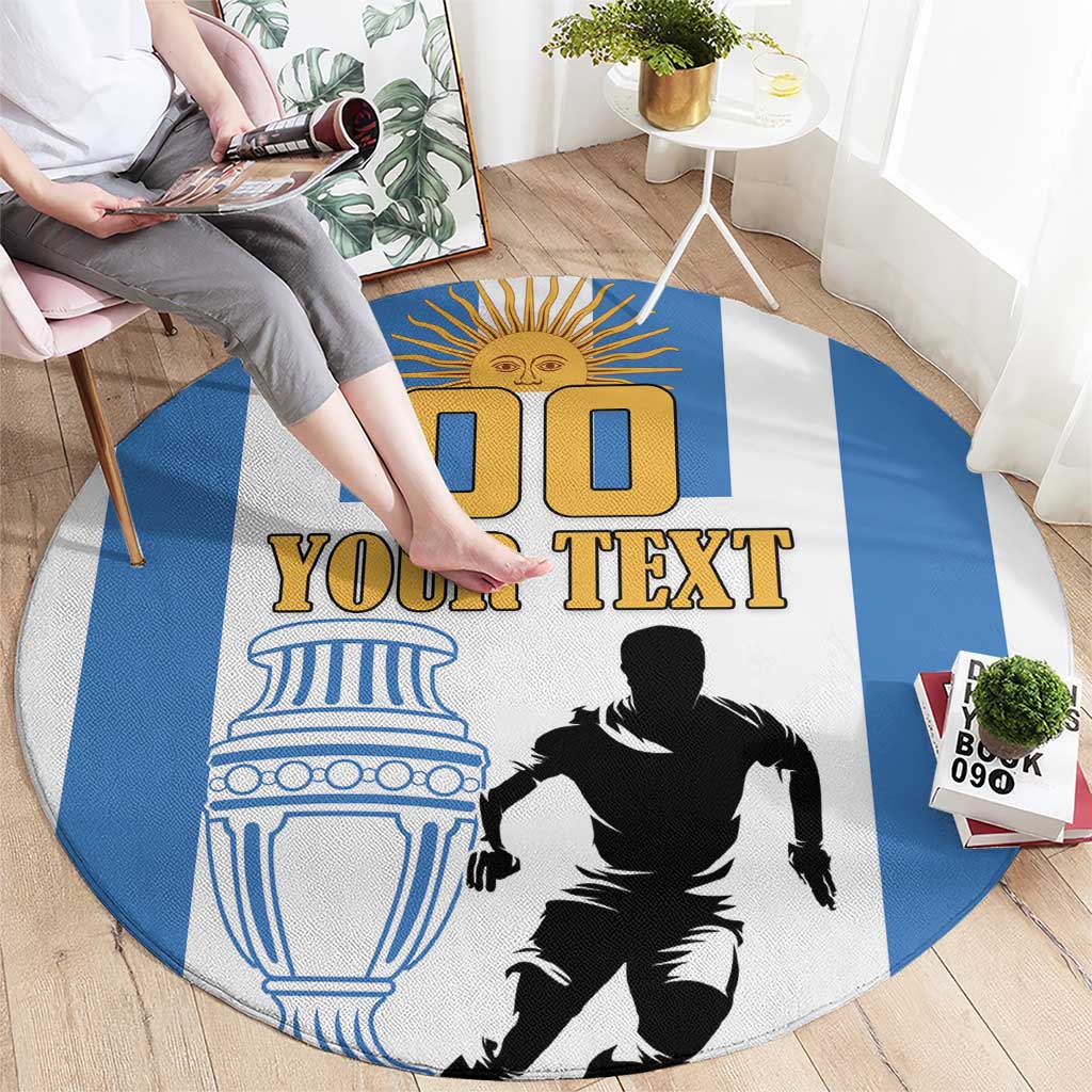 Custom Argentina Football Round Carpet We Are The Champions