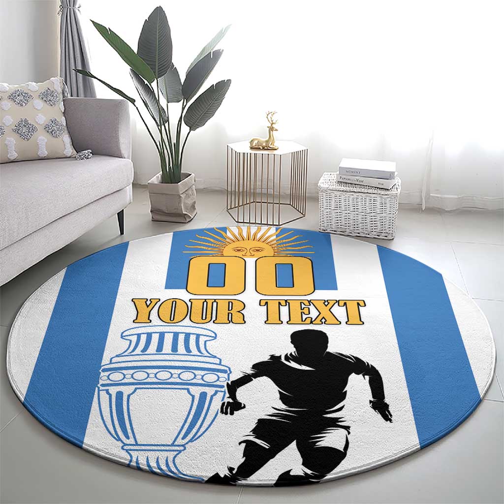 Custom Argentina Football Round Carpet We Are The Champions