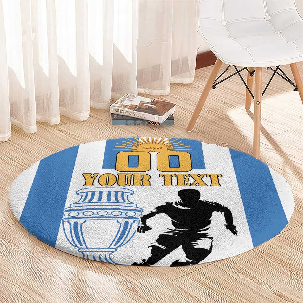Custom Argentina Football Round Carpet We Are The Champions