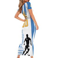 Custom Argentina Football Short Sleeve Bodycon Dress We Are The Champions - Wonder Print Shop