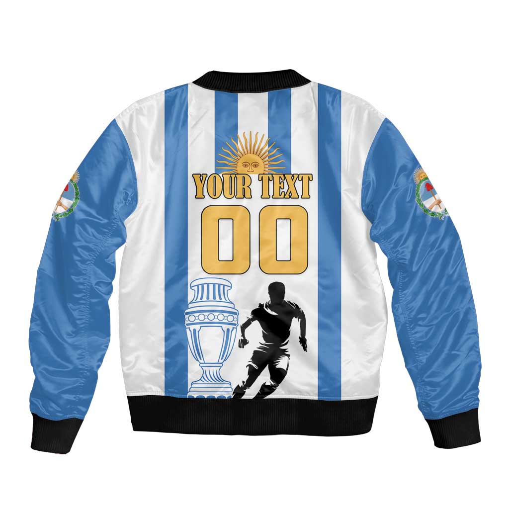 Custom Argentina Football Sleeve Zip Bomber Jacket We Are The Champions - Wonder Print Shop