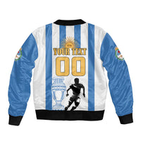 Custom Argentina Football Sleeve Zip Bomber Jacket We Are The Champions - Wonder Print Shop