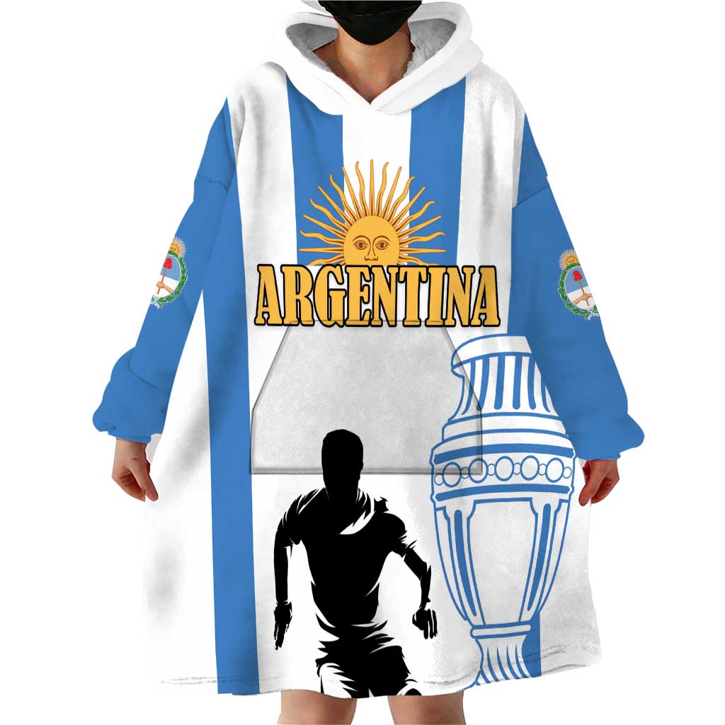 Custom Argentina Football Wearable Blanket Hoodie We Are The Champions - Wonder Print Shop
