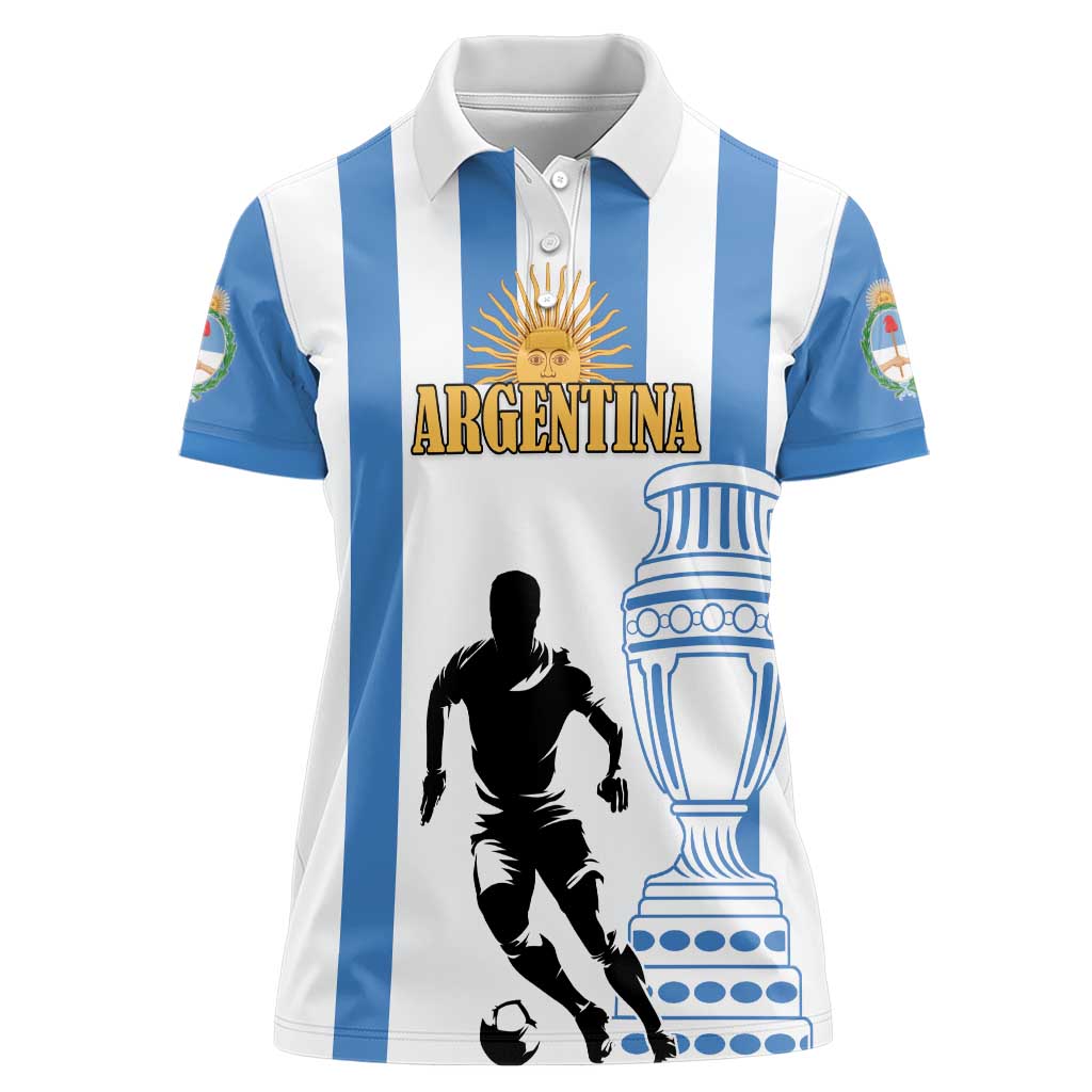 Custom Argentina Football Women Polo Shirt We Are The Champions - Wonder Print Shop