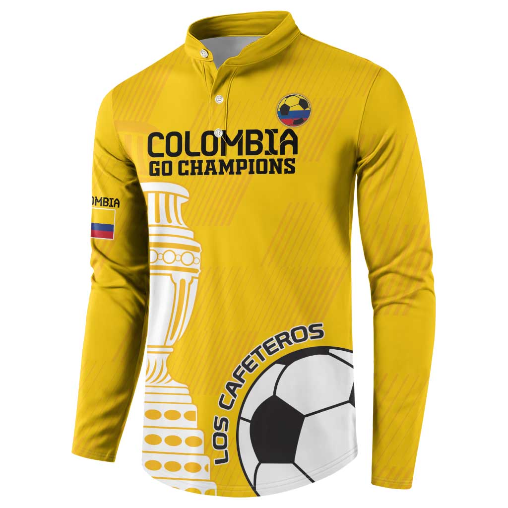 Custom Colombia Football Button Sweatshirt Go Champions - Wonder Print Shop