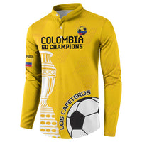 Custom Colombia Football Button Sweatshirt Go Champions - Wonder Print Shop
