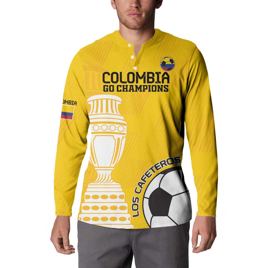 Custom Colombia Football Button Sweatshirt Go Champions - Wonder Print Shop