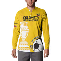 Custom Colombia Football Button Sweatshirt Go Champions - Wonder Print Shop
