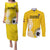 Custom Colombia Football Couples Matching Puletasi and Long Sleeve Button Shirt Go Champions - Wonder Print Shop