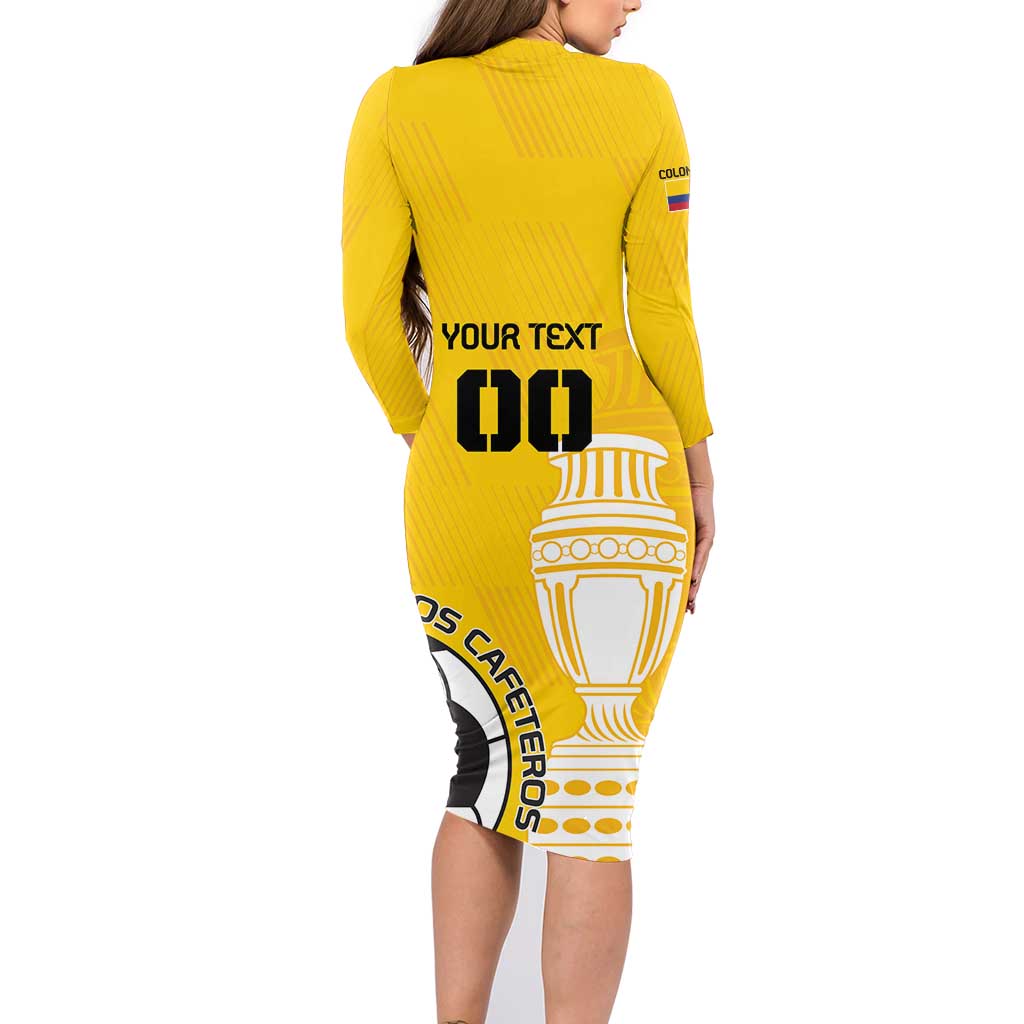 Custom Colombia Football Family Matching Long Sleeve Bodycon Dress and Hawaiian Shirt Go Champions - Wonder Print Shop