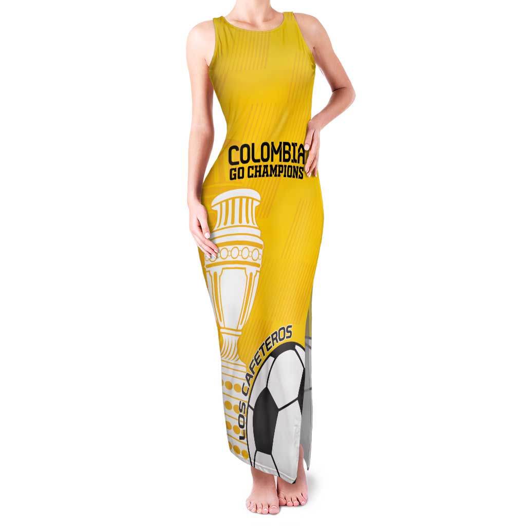 Custom Colombia Football Family Matching Tank Maxi Dress and Hawaiian Shirt Go Champions - Wonder Print Shop