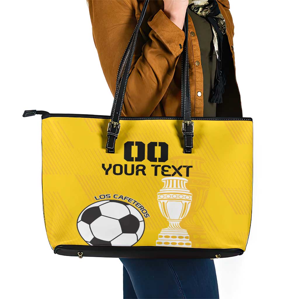 Custom Colombia Football Leather Tote Bag Go Champions - Wonder Print Shop