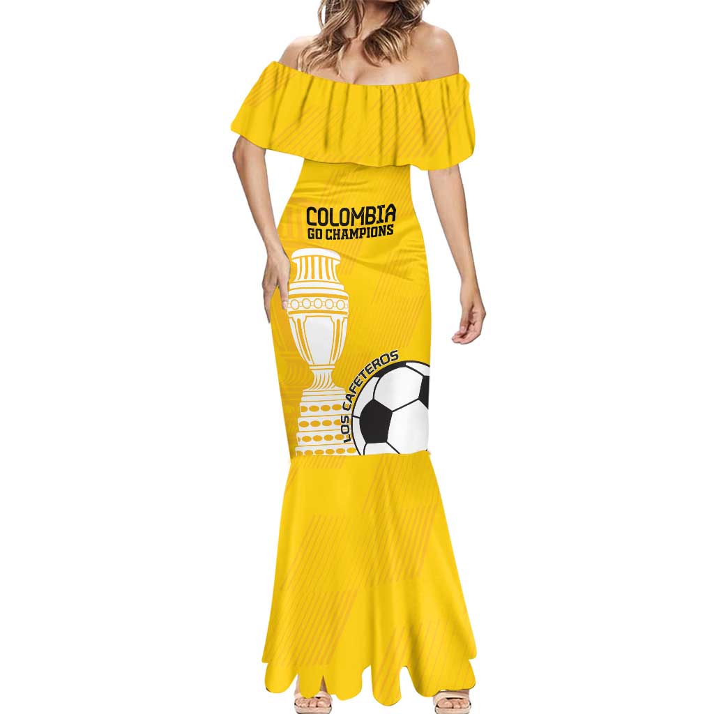 Custom Colombia Football Mermaid Dress Go Champions - Wonder Print Shop