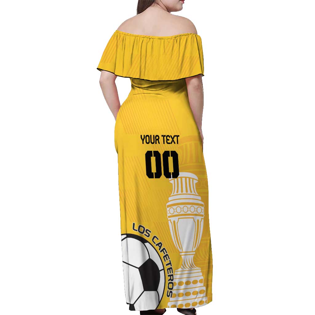 Custom Colombia Football Off Shoulder Maxi Dress Go Champions - Wonder Print Shop