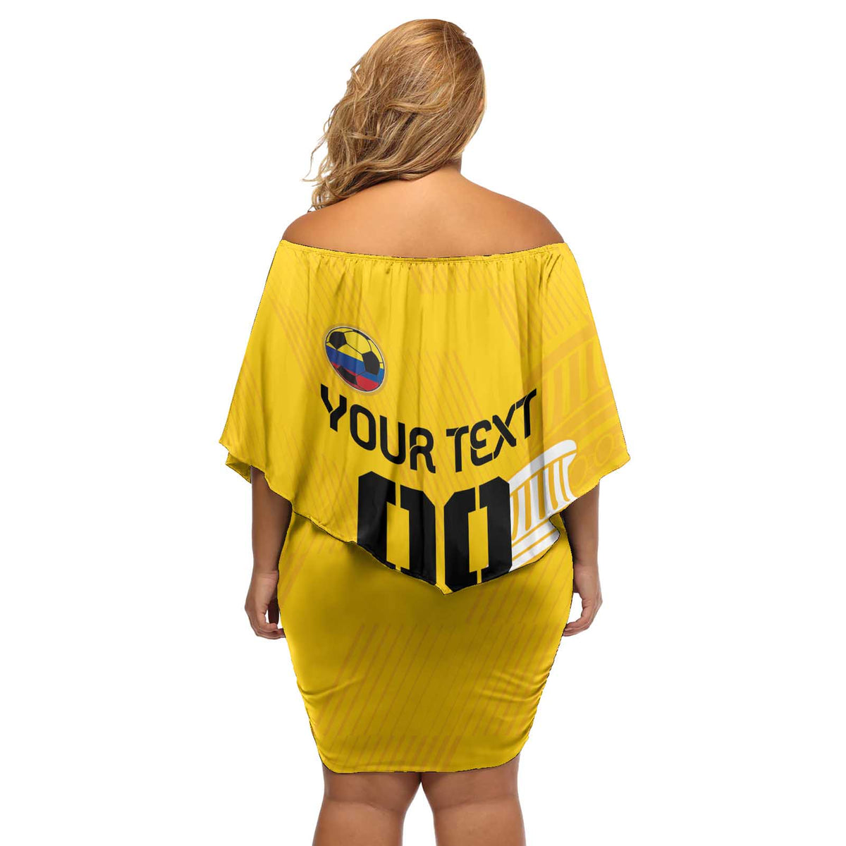 Custom Colombia Football Off Shoulder Short Dress Go Champions - Wonder Print Shop