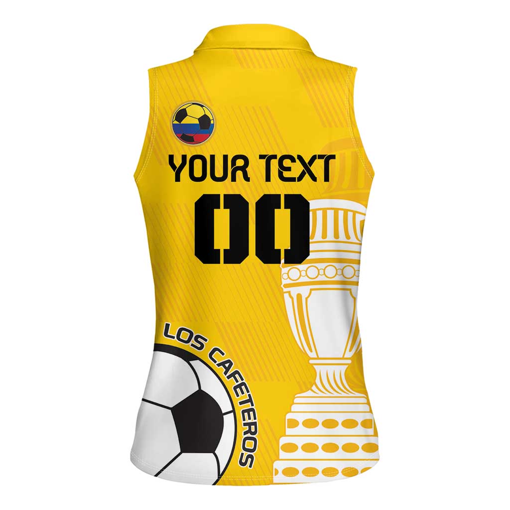 Custom Colombia Football Women Sleeveless Polo Shirt Go Champions - Wonder Print Shop