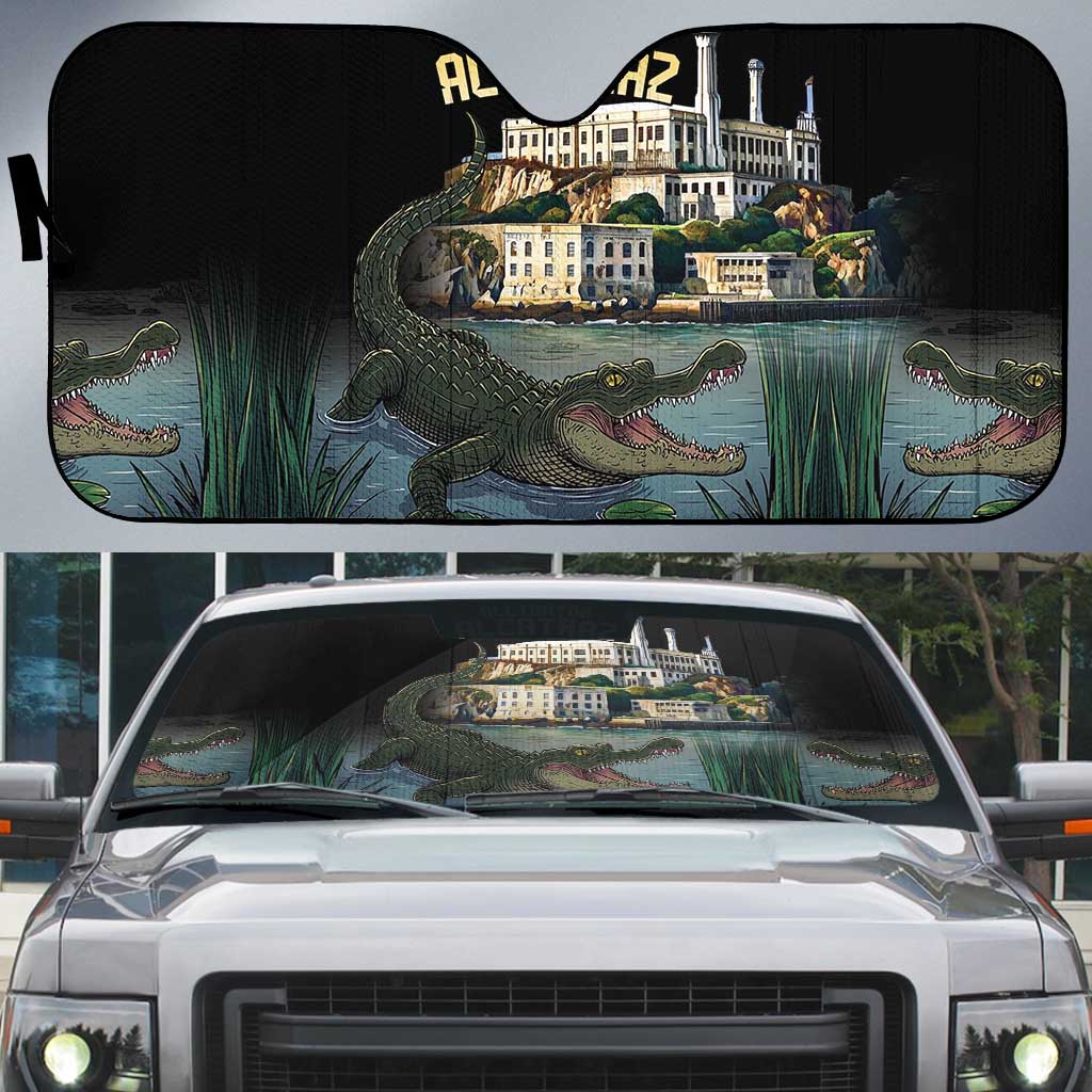 Everglades Alligator Alcatraz Florida Auto Sun Shade - Wonder Print Shop
