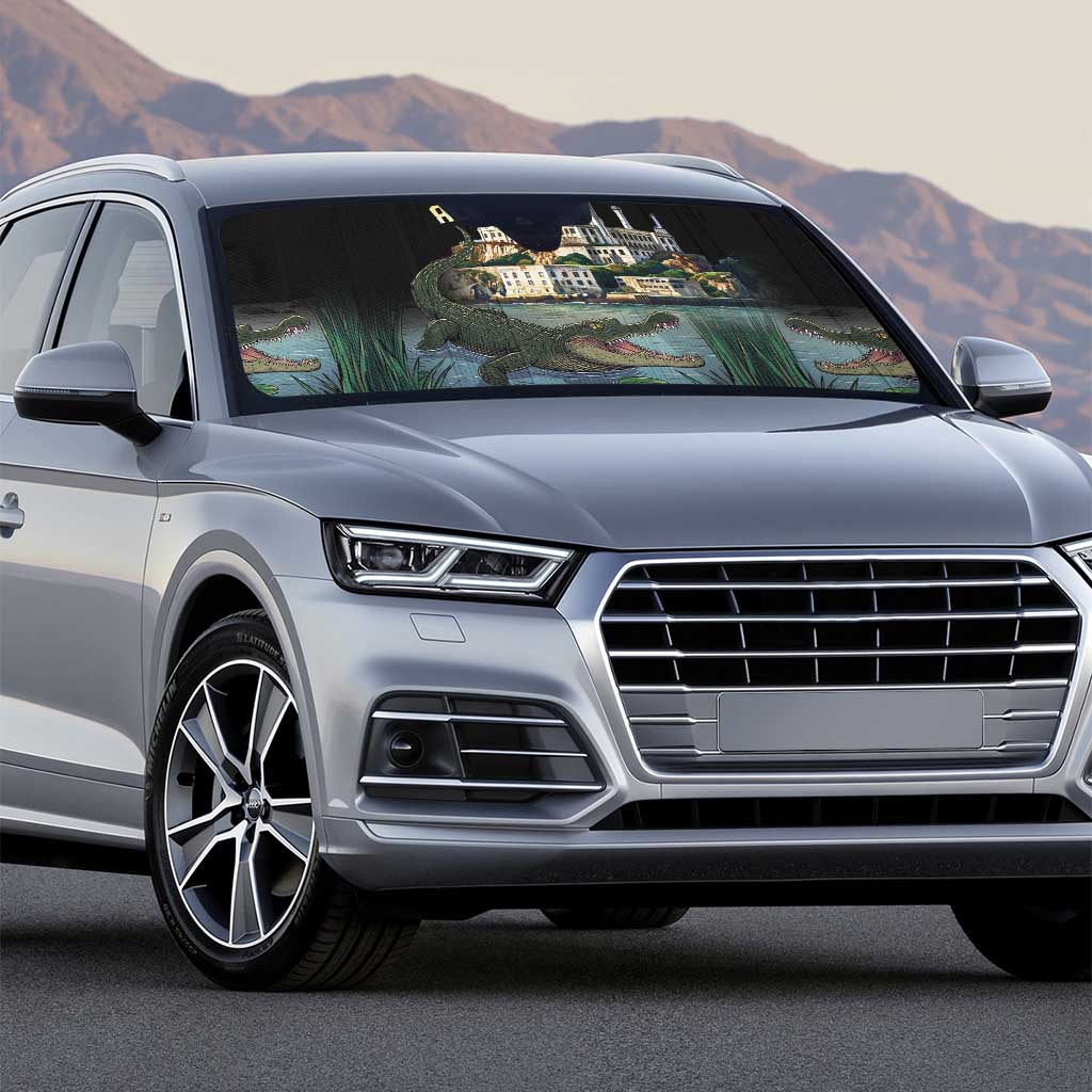 Everglades Alligator Alcatraz Florida Auto Sun Shade - Wonder Print Shop