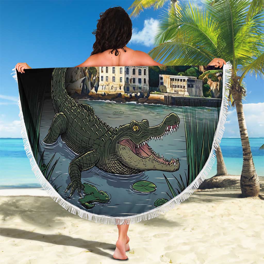 Everglades Alligator Alcatraz Florida Beach Blanket - Wonder Print Shop