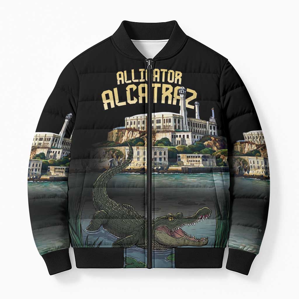 Everglades Alligator Alcatraz Florida Bomber Puffer Jacket - Wonder Print Shop