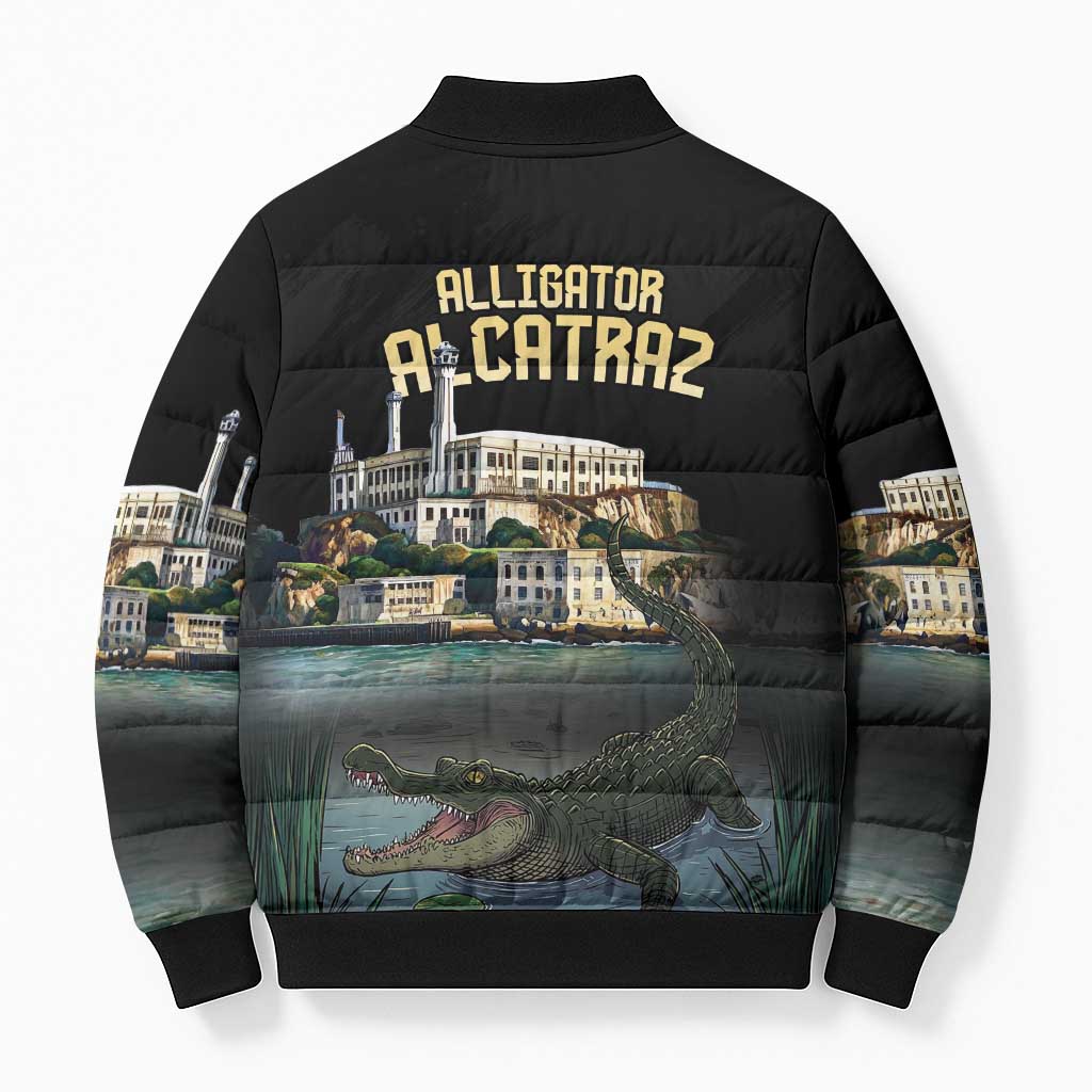 Everglades Alligator Alcatraz Florida Bomber Puffer Jacket - Wonder Print Shop