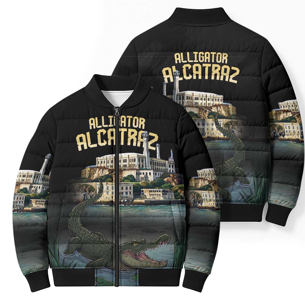 Everglades Alligator Alcatraz Florida Bomber Puffer Jacket - Wonder Print Shop