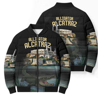 Everglades Alligator Alcatraz Florida Bomber Puffer Jacket - Wonder Print Shop