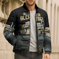 Everglades Alligator Alcatraz Florida Bomber Puffer Jacket - Wonder Print Shop