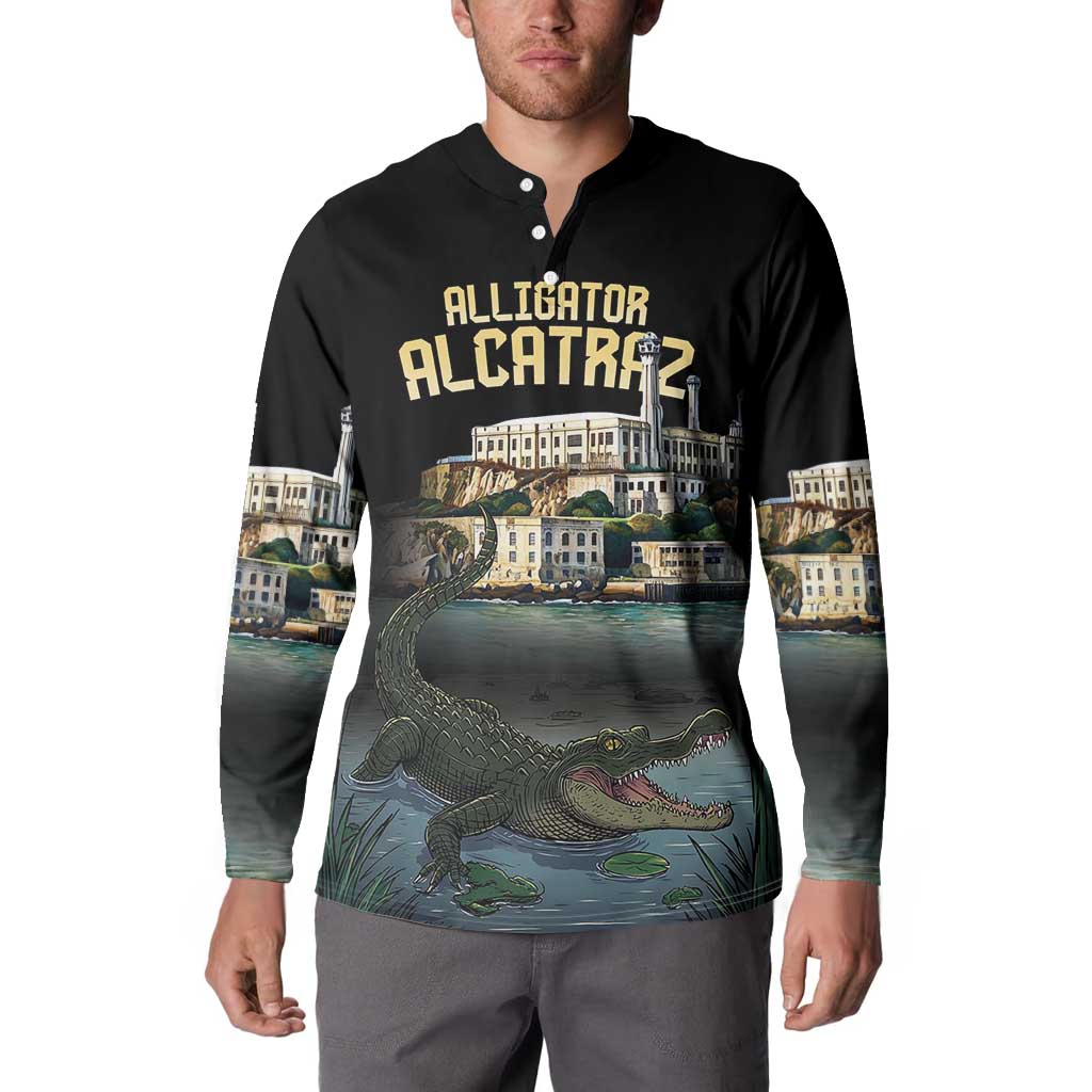Everglades Alligator Alcatraz Florida Button Sweatshirt - Wonder Print Shop