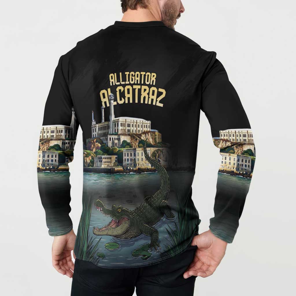Everglades Alligator Alcatraz Florida Button Sweatshirt - Wonder Print Shop