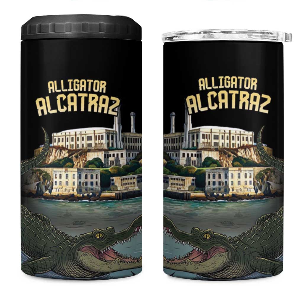 Everglades Alligator Alcatraz Florida 4 in 1 Can Cooler Tumbler - Wonder Print Shop