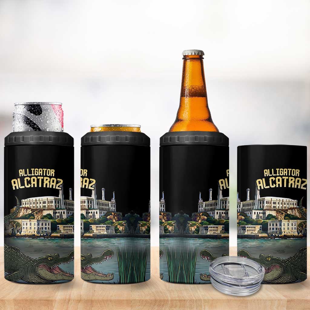 Everglades Alligator Alcatraz Florida 4 in 1 Can Cooler Tumbler - Wonder Print Shop