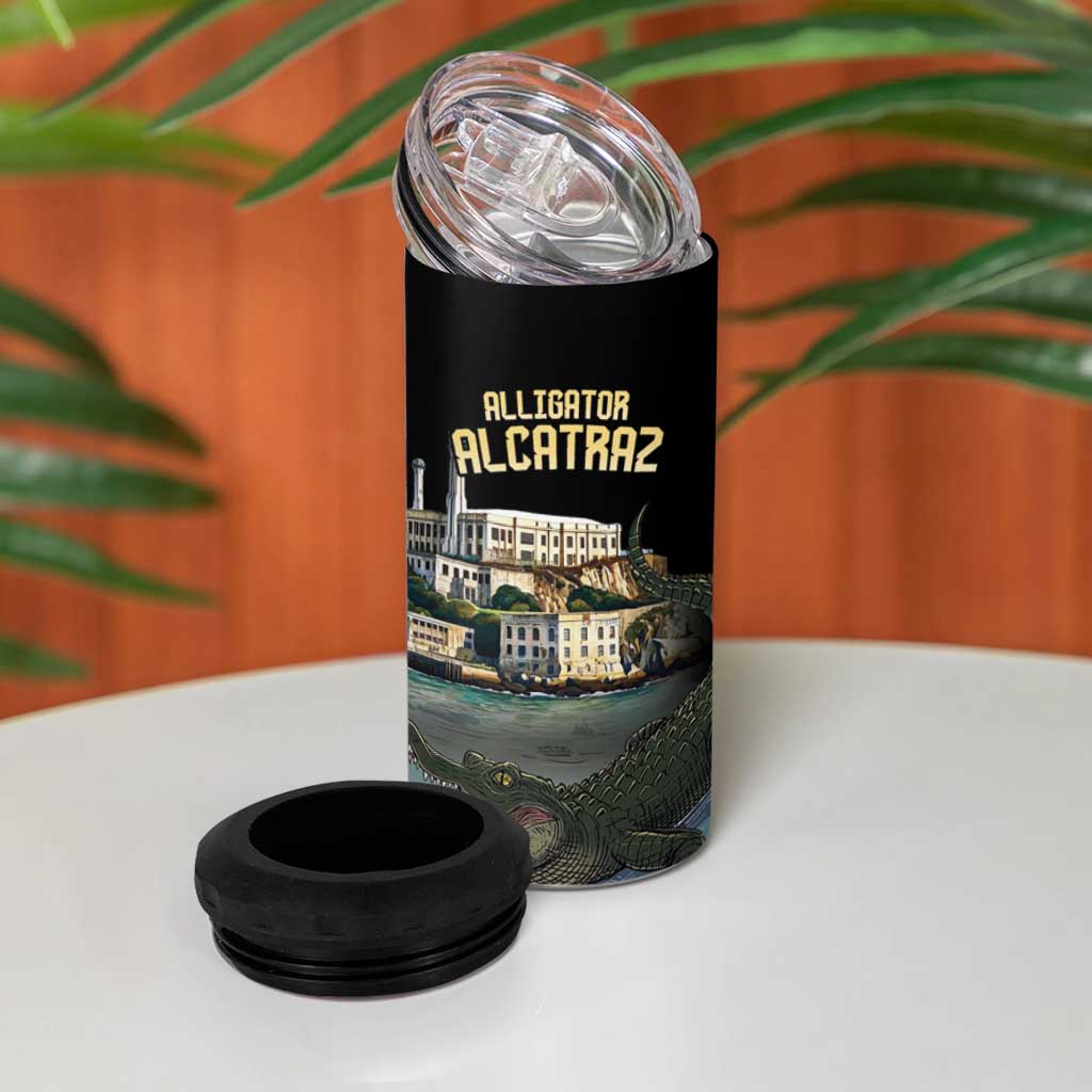Everglades Alligator Alcatraz Florida 4 in 1 Can Cooler Tumbler - Wonder Print Shop