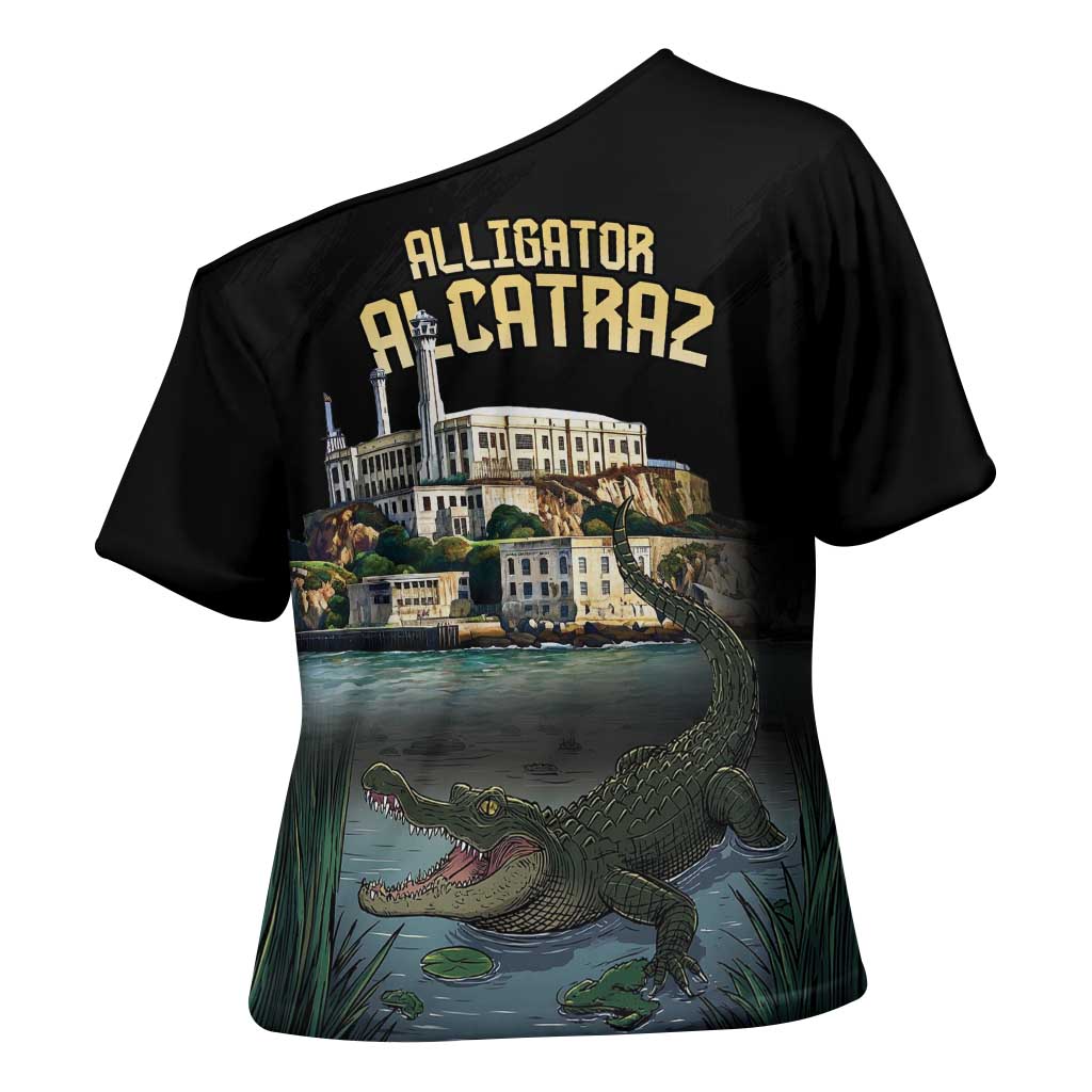 Everglades Alligator Alcatraz Florida Cross Shoulder Shirt - Wonder Print Shop