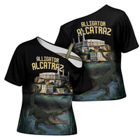 Everglades Alligator Alcatraz Florida Cross Shoulder Shirt - Wonder Print Shop
