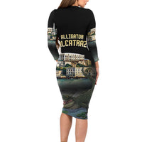 Everglades Alligator Alcatraz Florida Family Matching Long Sleeve Bodycon Dress and Hawaiian Shirt - Wonder Print Shop