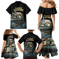 Everglades Alligator Alcatraz Florida Family Matching Mermaid Dress and Hawaiian Shirt - Wonder Print Shop