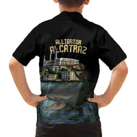 Everglades Alligator Alcatraz Florida Family Matching Off The Shoulder Long Sleeve Dress and Hawaiian Shirt - Wonder Print Shop