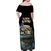 Everglades Alligator Alcatraz Florida Family Matching Off Shoulder Maxi Dress and Hawaiian Shirt - Wonder Print Shop