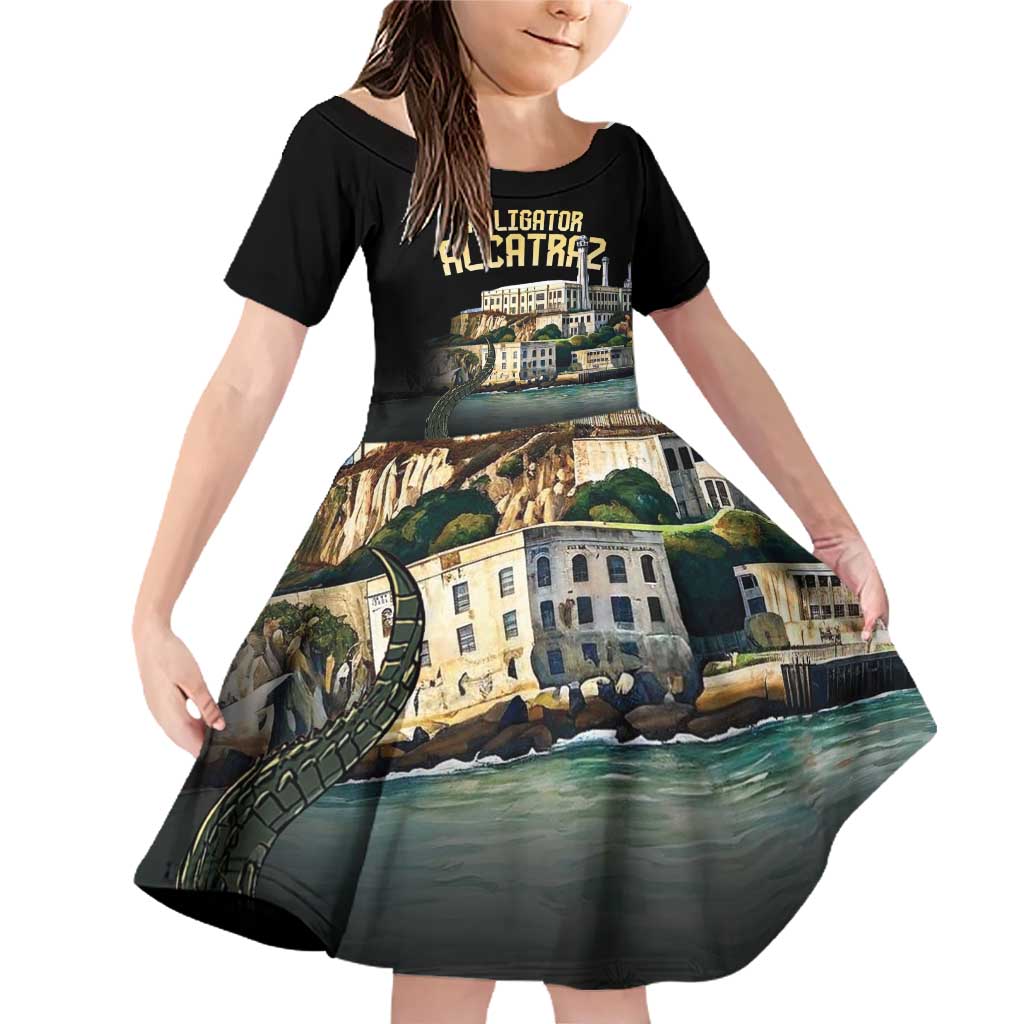Everglades Alligator Alcatraz Florida Family Matching Off Shoulder Short Dress and Hawaiian Shirt - Wonder Print Shop