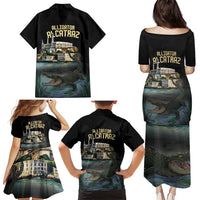 Everglades Alligator Alcatraz Florida Family Matching Puletasi and Hawaiian Shirt - Wonder Print Shop
