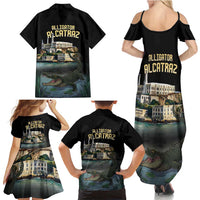 Everglades Alligator Alcatraz Florida Family Matching Summer Maxi Dress and Hawaiian Shirt - Wonder Print Shop