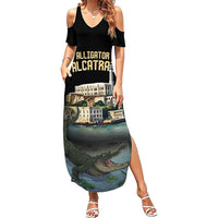Everglades Alligator Alcatraz Florida Family Matching Summer Maxi Dress and Hawaiian Shirt - Wonder Print Shop