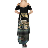 Everglades Alligator Alcatraz Florida Family Matching Summer Maxi Dress and Hawaiian Shirt - Wonder Print Shop