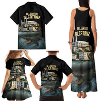 Everglades Alligator Alcatraz Florida Family Matching Tank Maxi Dress and Hawaiian Shirt - Wonder Print Shop