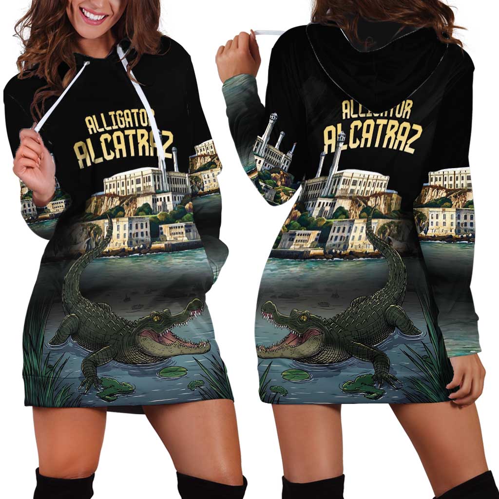 Everglades Alligator Alcatraz Florida Hoodie Dress - Wonder Print Shop
