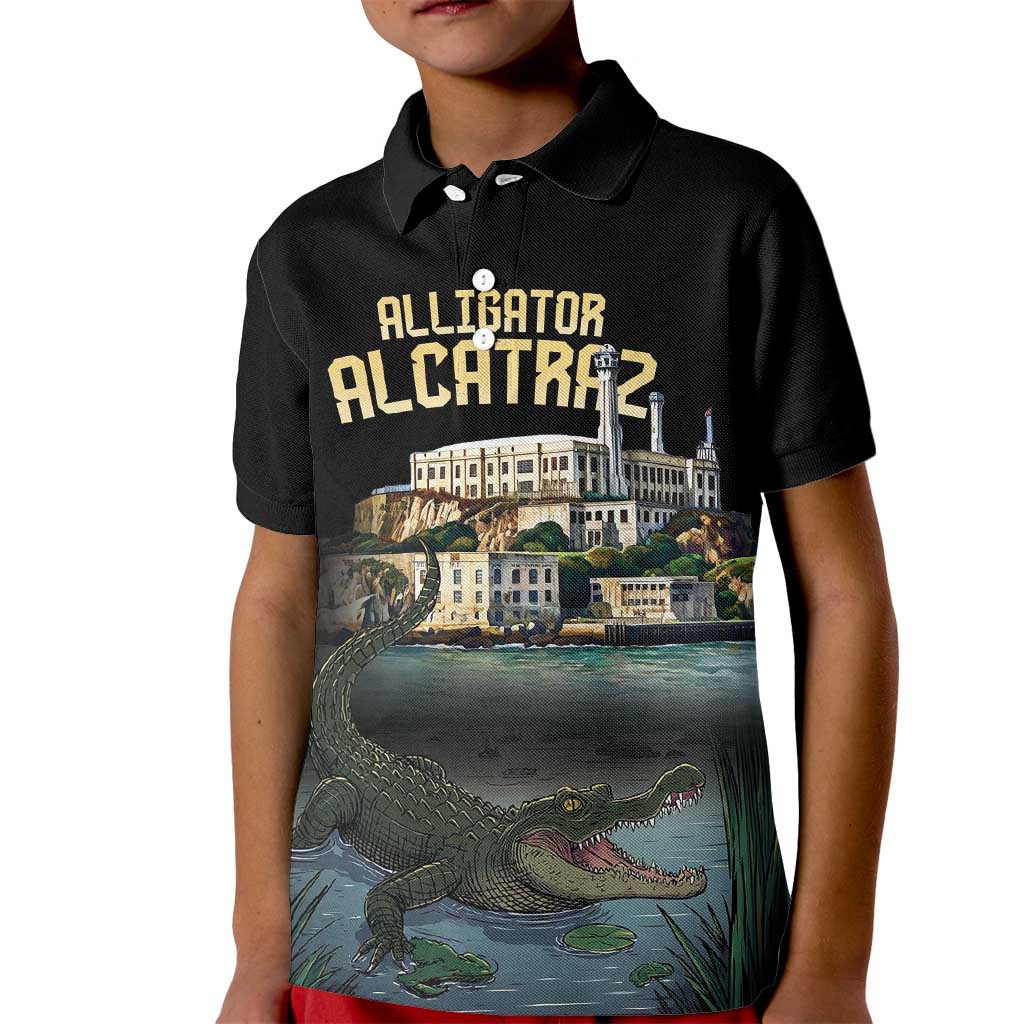 Everglades Alligator Alcatraz Florida Kid Polo Shirt - Wonder Print Shop