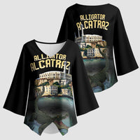 Everglades Alligator Alcatraz Florida Kimono Sleeve Blouse - Wonder Print Shop