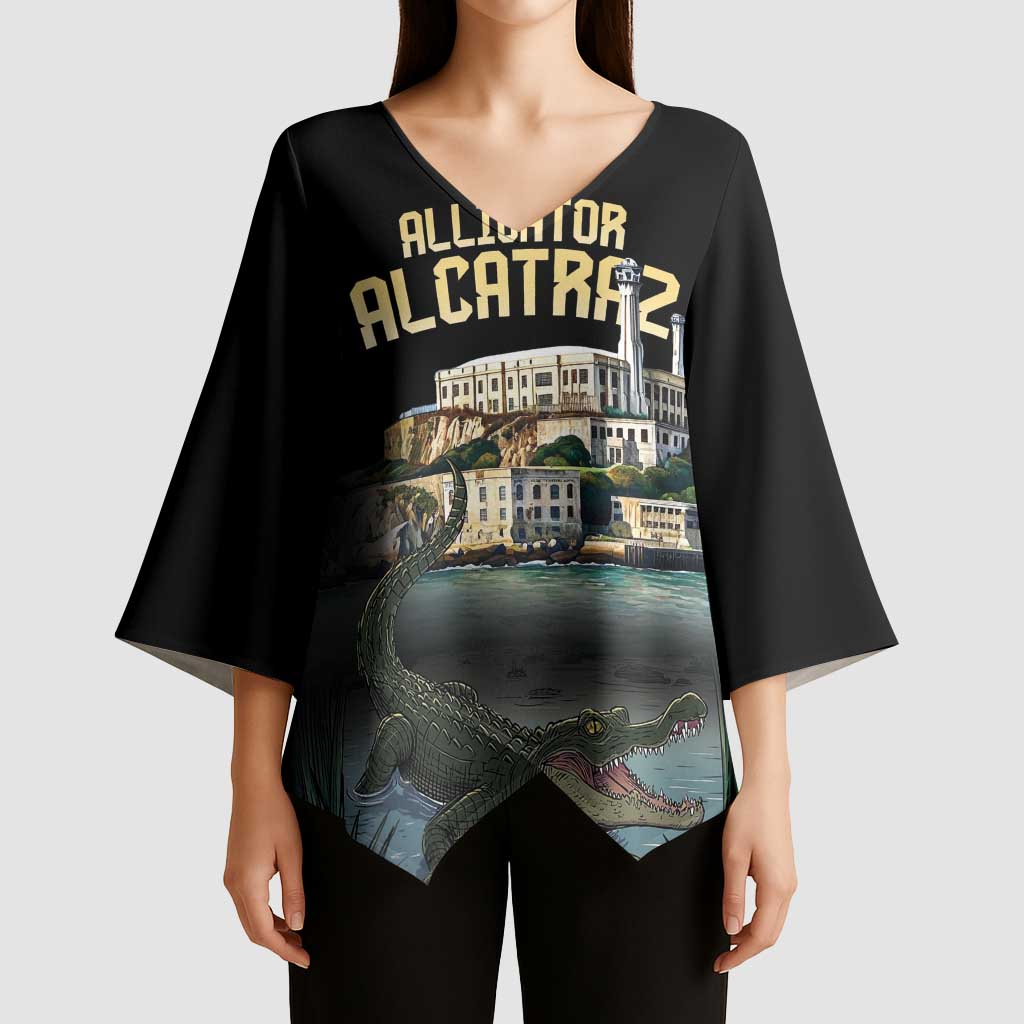 Everglades Alligator Alcatraz Florida Kimono Sleeve Blouse - Wonder Print Shop
