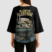 Everglades Alligator Alcatraz Florida Kimono Sleeve Blouse - Wonder Print Shop